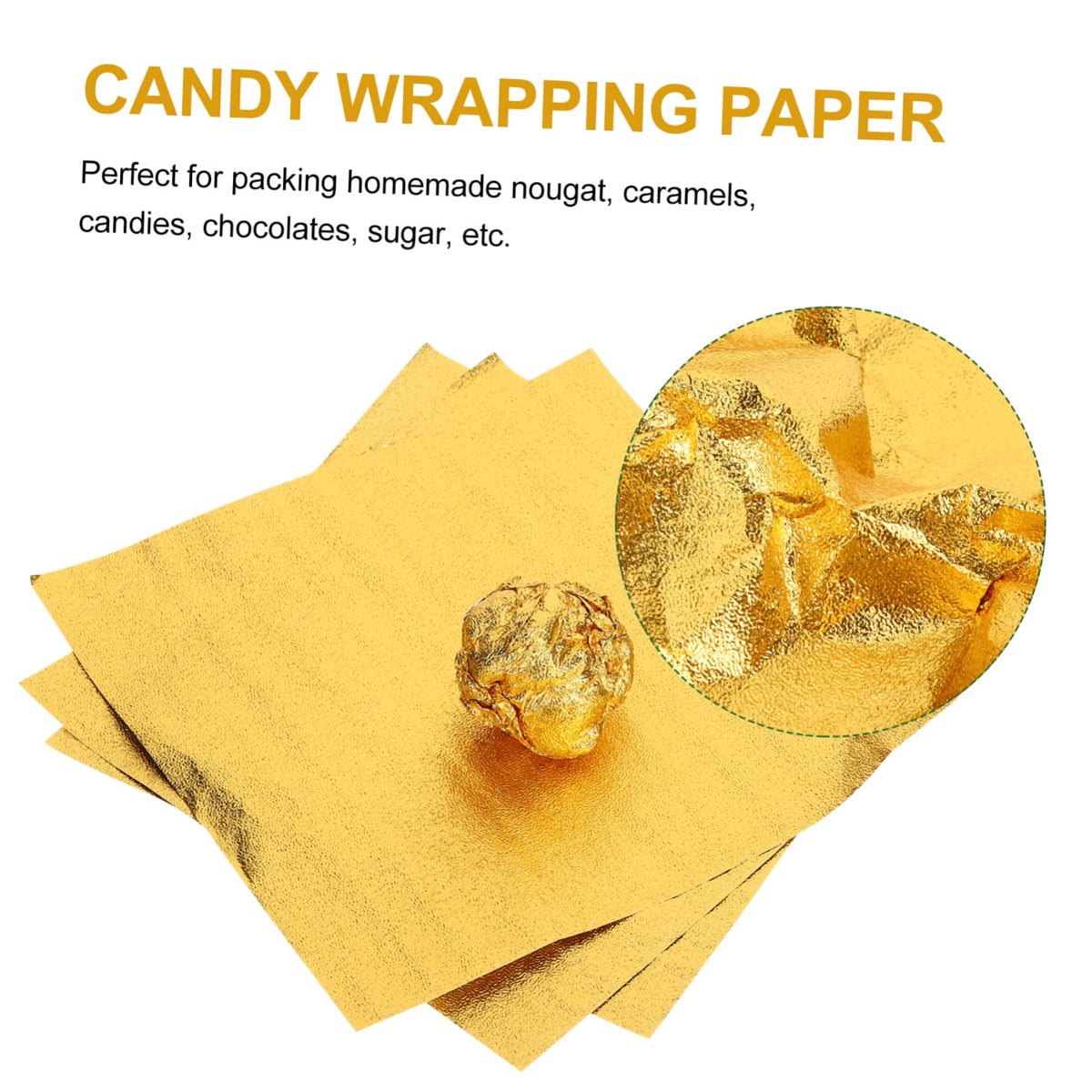 Garneck 200pcs Aluminum Foil for Chocolate Textured for Party Favors Weddings Birthdays and Crafts