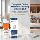 Ouxunus Complete Care Kit for Hard Water & Well Users, Compatible with Nespresso Vertuo Coffee Machines, 16.9 fl Oz Gentle Descaler (4 Uses), 8