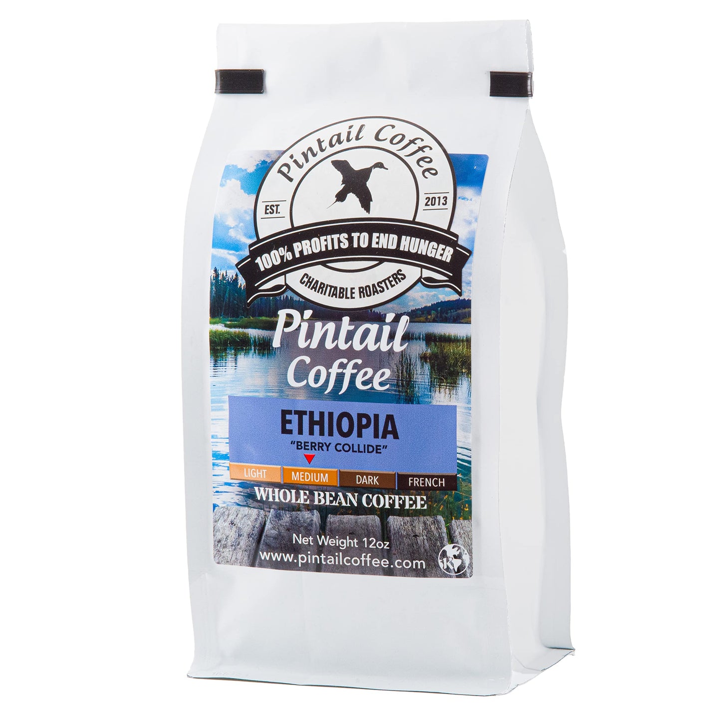 Pintail Coffee - Ethiopian "Berry Collide" Medium Roast, Whole Bean Coffee, 12oz bag