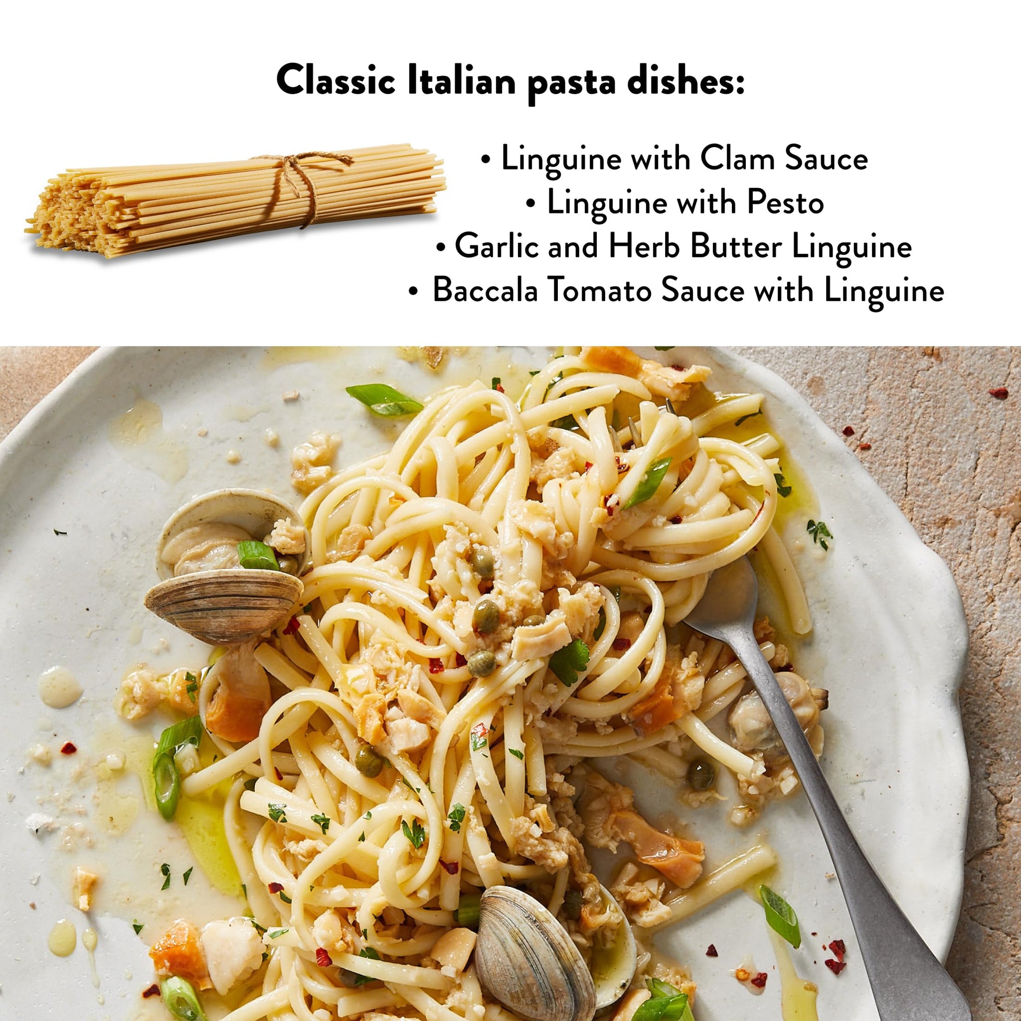 DeLallo Linguine Pasta, Made in Italy, Bronze Cut, Made with Only 100% Durum Wheat Semolina Flour, Kosher, Vegan, Non-GMO, All Natural, 1 Pound Bag