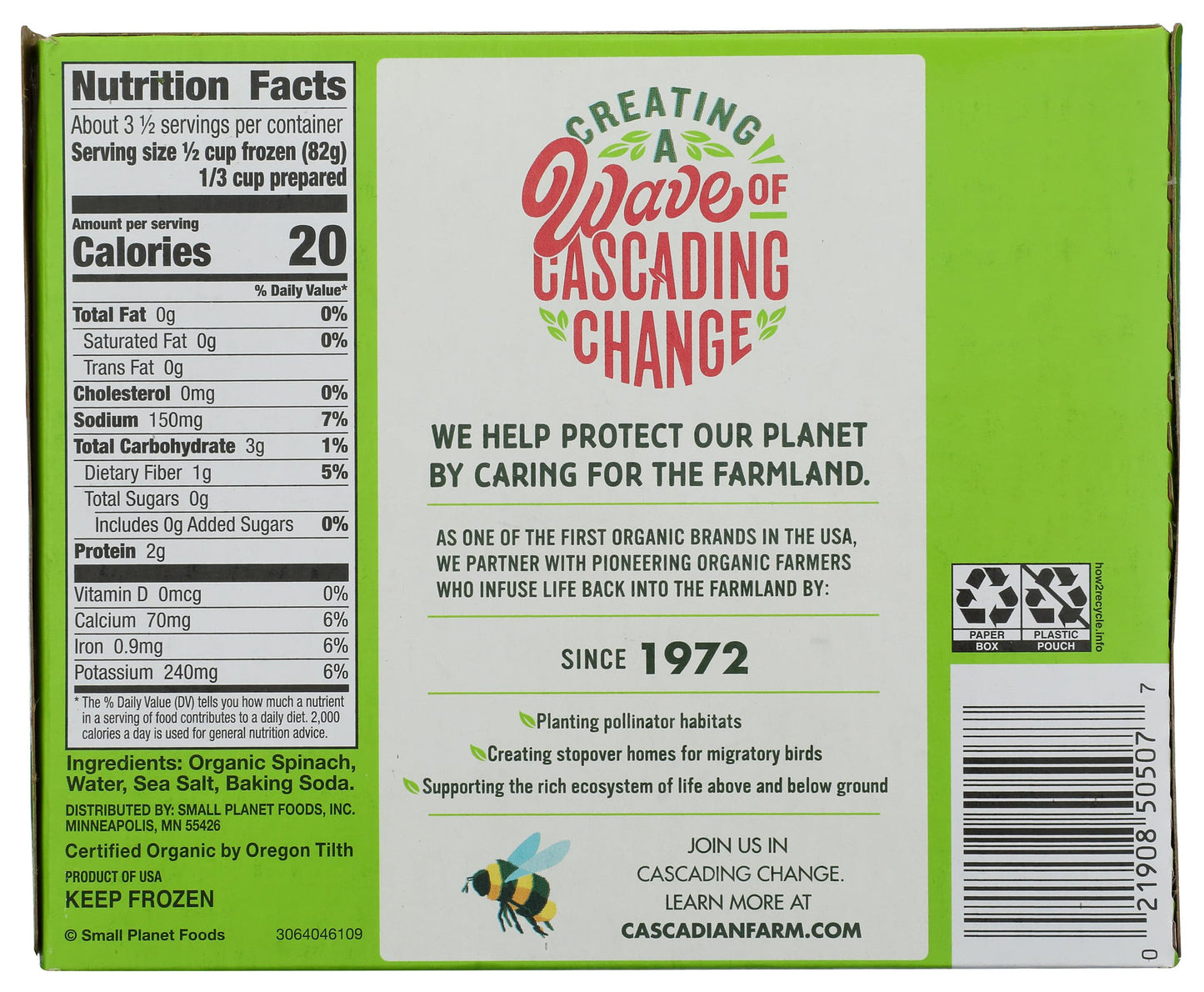 Cascadian Farm, Spinach Cut Organic, 10 Ounce