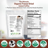 Z Natural Foods Freeze-Dried Organic Instant Coffee - Made from Medium Roast 100% Arabica Beans - Rich in Antioxidants - Boosts Mood, Energy, Memory