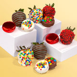 Birthday Chocolate Covered Strawberries & Chocolate Dipped Sandwich Cookies