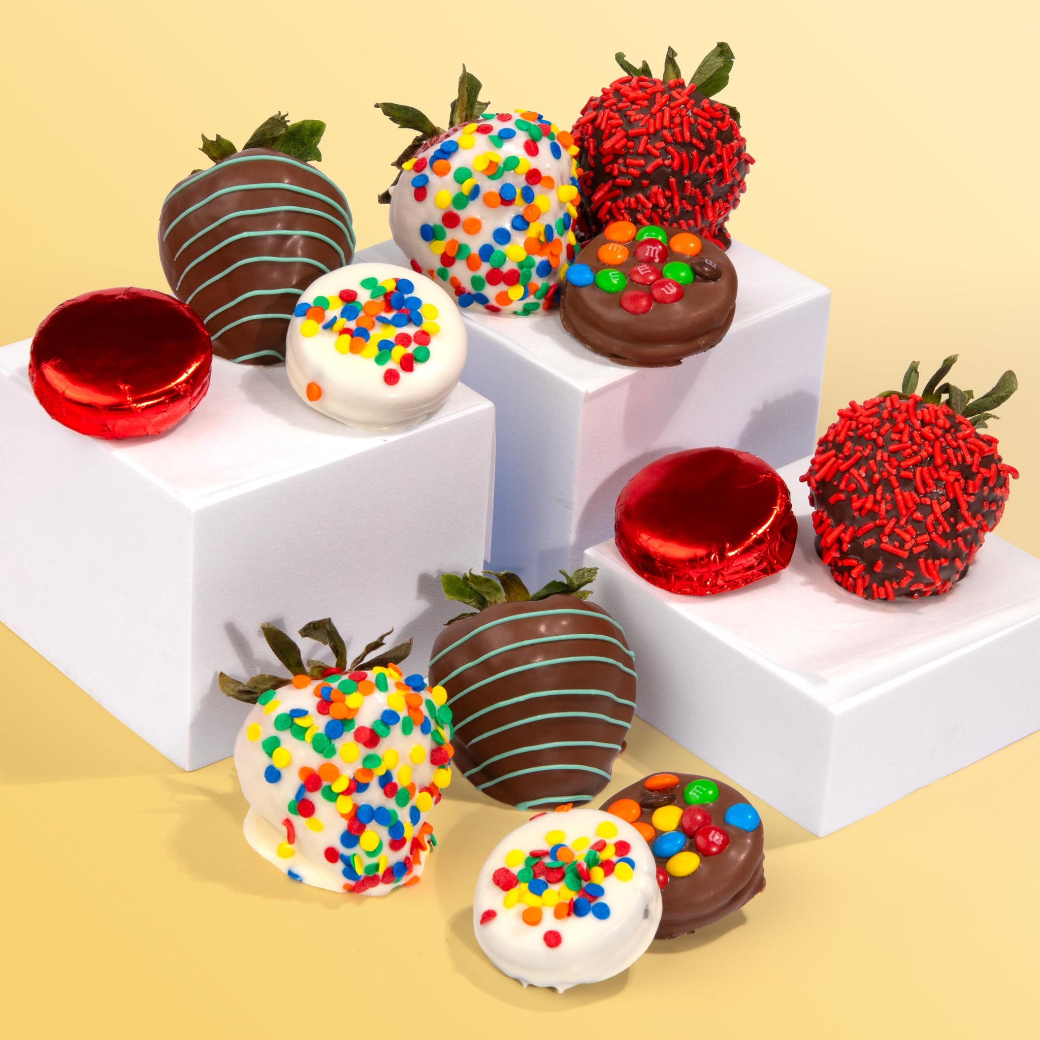 Birthday Chocolate Covered Strawberries & Chocolate Dipped Sandwich Cookies