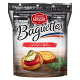 Boulangerie Grissol Baguettes, Tomato & Basil - Light and Crispy, Perfects as a Stand-Alone Snack or Topped 120g Unit Pack, Pack of 1