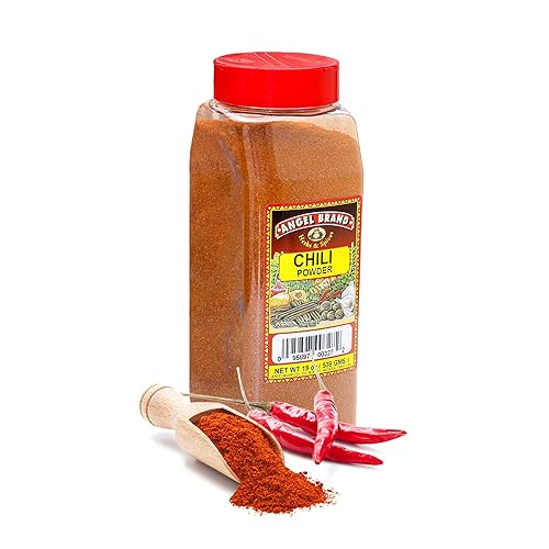Angel Brand Ground Chili Powder - Bold and Spicy Seasoning for Mexican and Tex-Mex Recipes, Soups, Marinades, and Rubs - 19oz Bottle for Flavorful