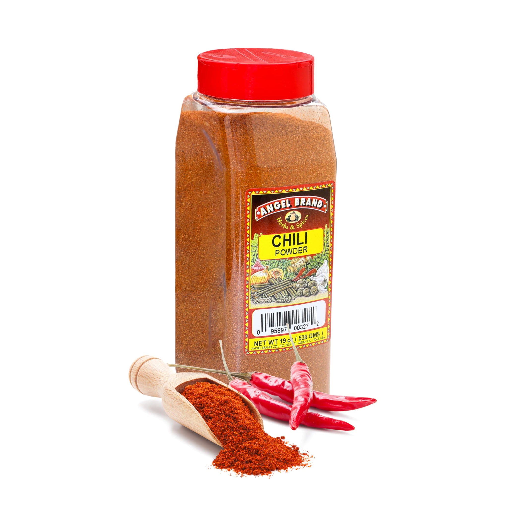 Angel Brand Ground Chili Powder - Bold and Spicy Seasoning for Mexican and Tex-Mex Recipes, Soups, Marinades, and Rubs - 19oz Bottle for Flavorful