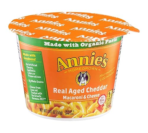 Annie's Homegrown Macaron & Cheese Real Aged Cheddar 2.01 OZ (Pack of 24)24