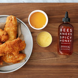 Bees Knees Spicy Hot Honey Bulk Bottle - Made in USA Wildflower Honey Infused with Habanero for Cooking, Glazing & Foodservice Use - Spicy Sweet Kick