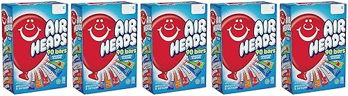 Airheads Bars, Chewy Fruit Candy, Variety Pack, 90 Count (Packaging May Vary) - 5 Pack