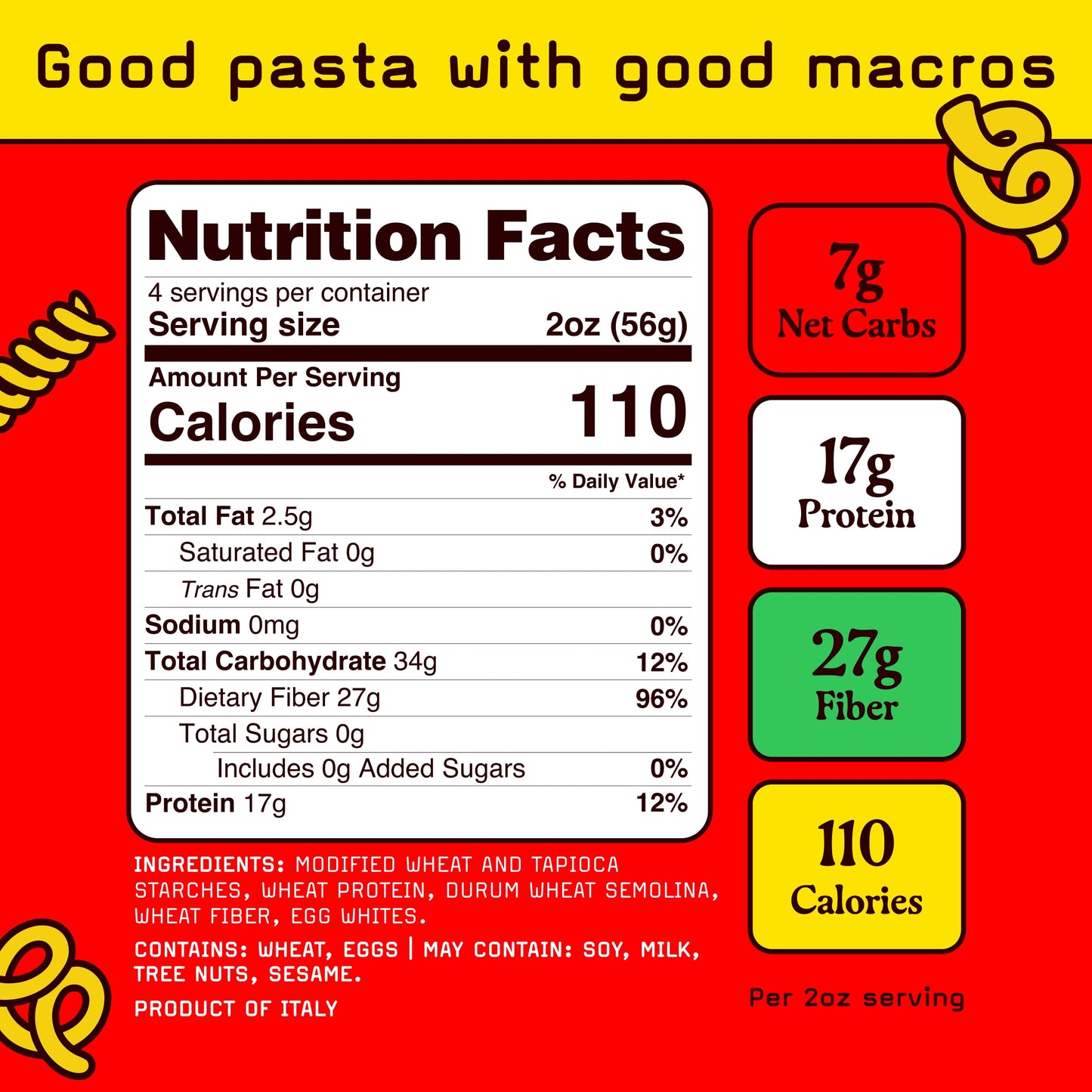 Low Carb, Protein Pasta Variety | Spaghetti, Fettuccine, Linguine with 17g Protein, 7g Carbs | Healthy, Keto Pasta Made in Italy | 3-Pack, 8oz