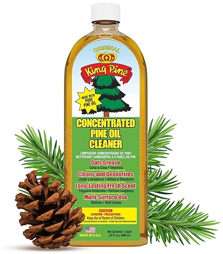 King Pine Concentrated Pine Oil Multi-Surface Cleaner Industrial Strength, Gold, 32 Fl Oz