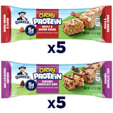 Quaker Chewy Protein Granola Bars Variety Pack, 1.12 oz Bars, (10 Pack) 5g Protein, No Artificial Flavors or Preservatives, No Colors from Artificial