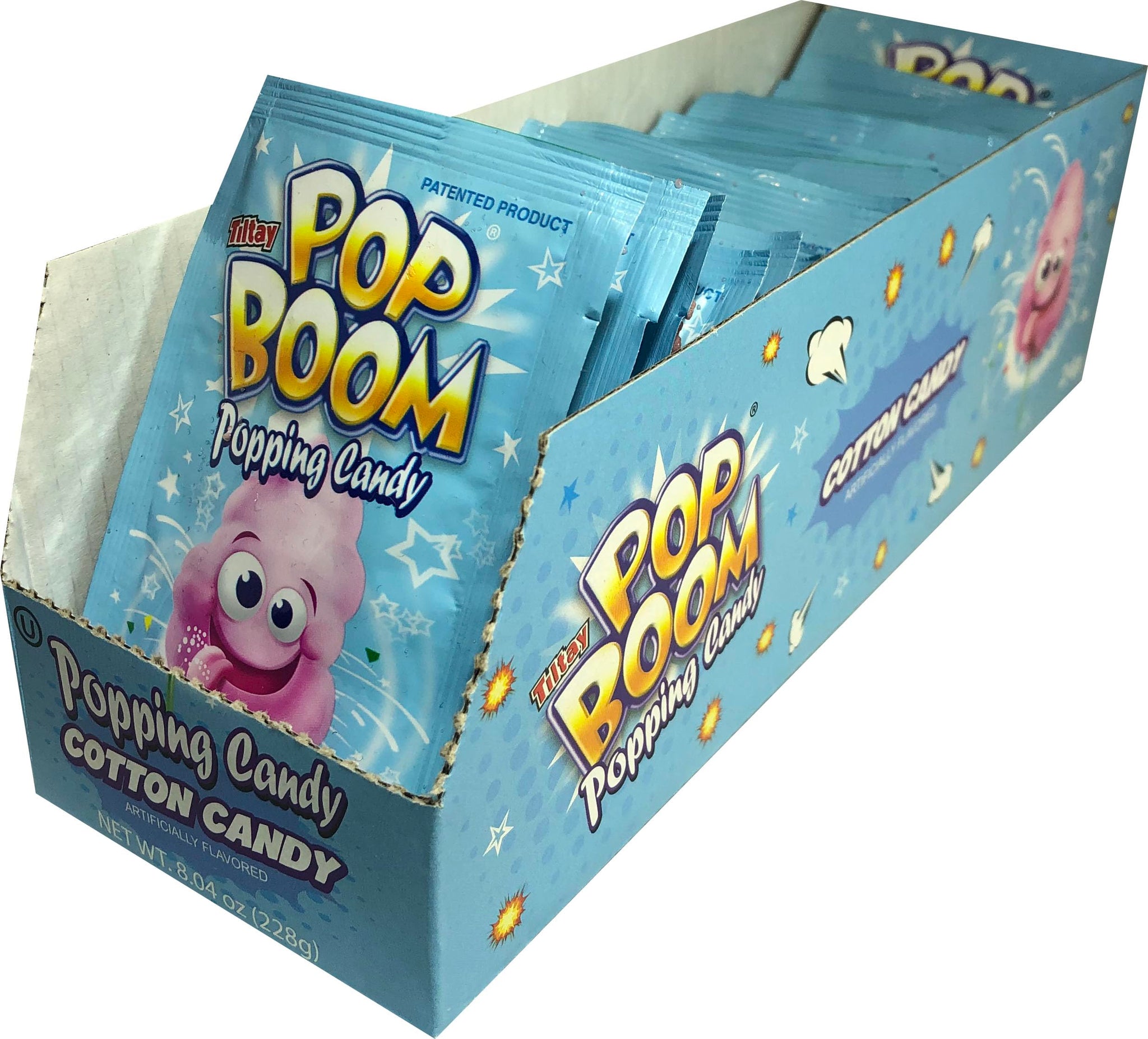 Pop Boom - Cotton Candy Flavor Popping Candy 24 Packs with display box