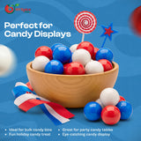 NY Spice Shop Red, White & Blue Gumballs - 1 Inch Large Gumballs For Gumball Machine - Gumball Vending Machine Refills Candy - 50 Pcs Double Bubble