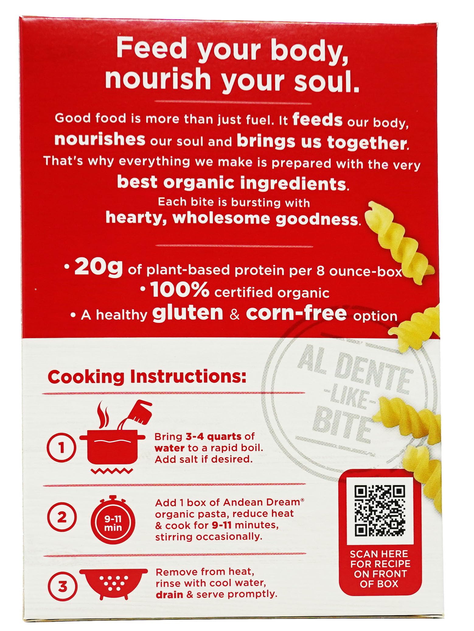 Andean Dream Organic Quinoa Fusilli Pasta, 8 Ounce -- 12 per case.12