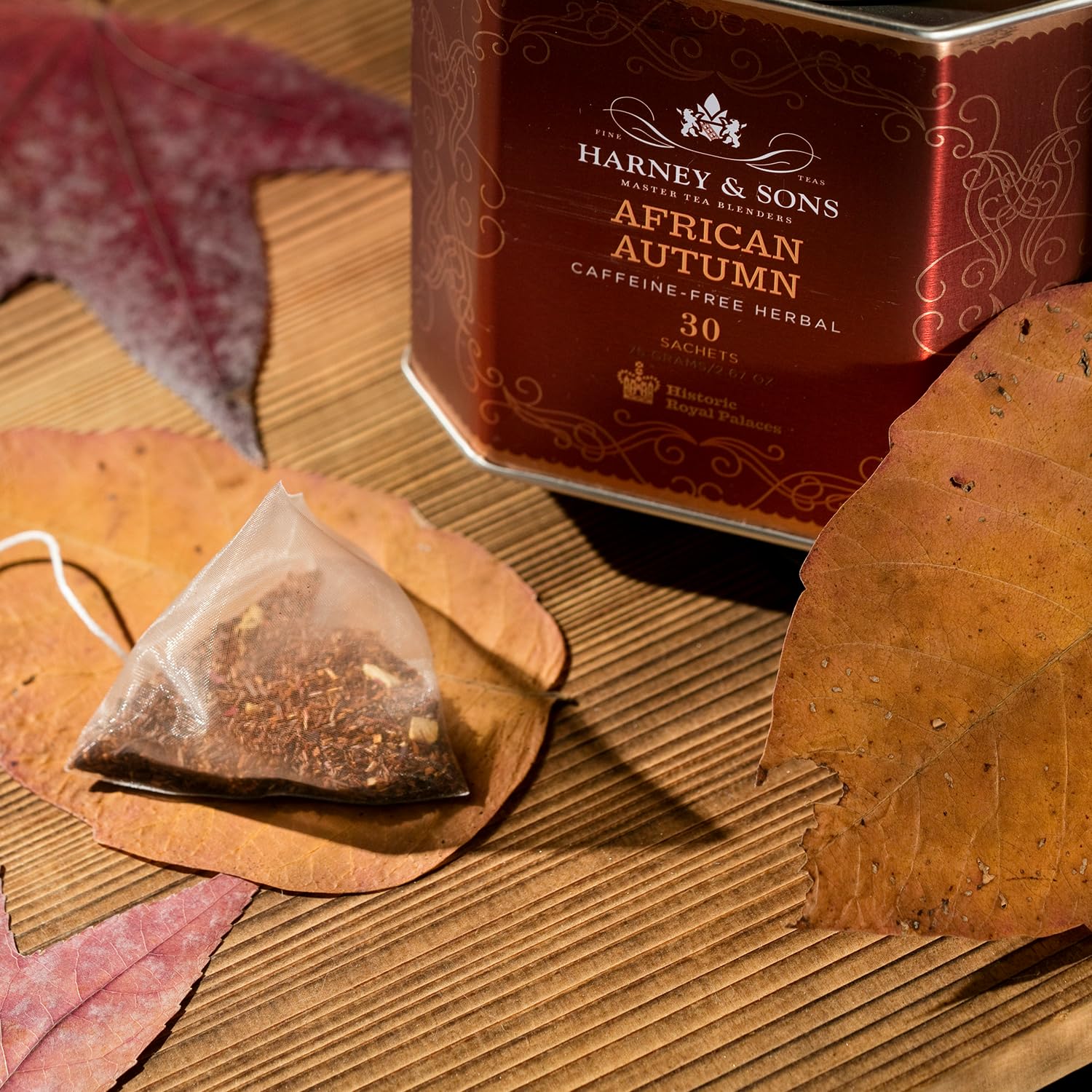 Harney & Sons African Autumn, Herbal Rooibos Tea with Hibiscus, Cranberry, and Orange | 30 sachets, Historic Royal Palaces Collection