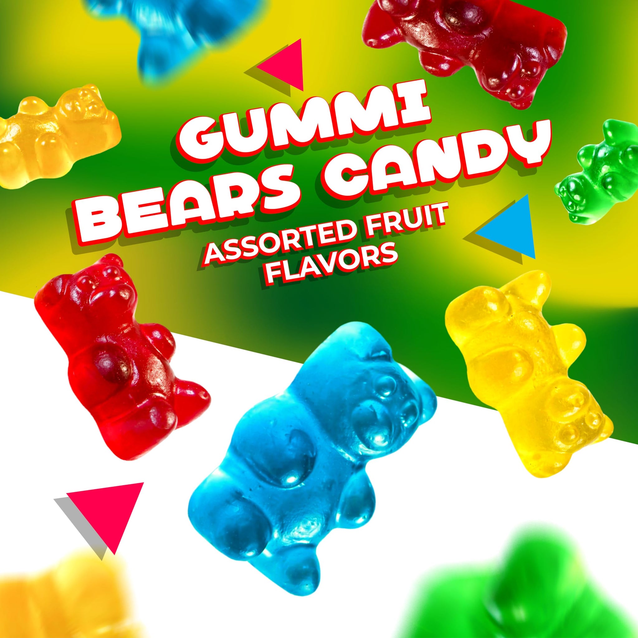 Gummi Bears | 1 Pound Bag | Gummy Candy Bulk | Chewy Candy for Goodie Bags, Gifting, Buffets, Dessert Decorating | Assorted Fruit Flavored Gummies |