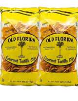 Old Florida Gourmet Original Tortilla Chips, 11 OZ - Pack of TWO (2) - Original Thin & Crispy Non-GMO Recipe
