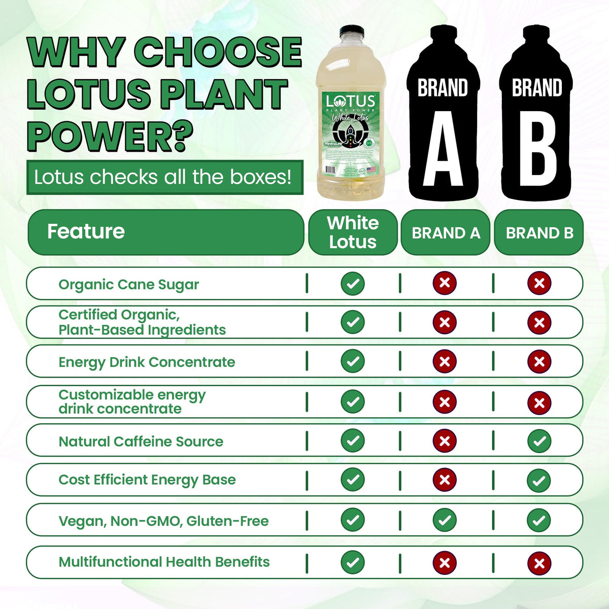 White Lotus Plant Power® Energy Drink Concentrate, PP7™ Formula