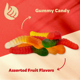 Gummy Worms | 1 Pound Bag | Gummy Candy in Assorted Fruit Flavors | Fun Chewy Candy for Snacking, Buffets, Dessert Toppings, and Party Favors |