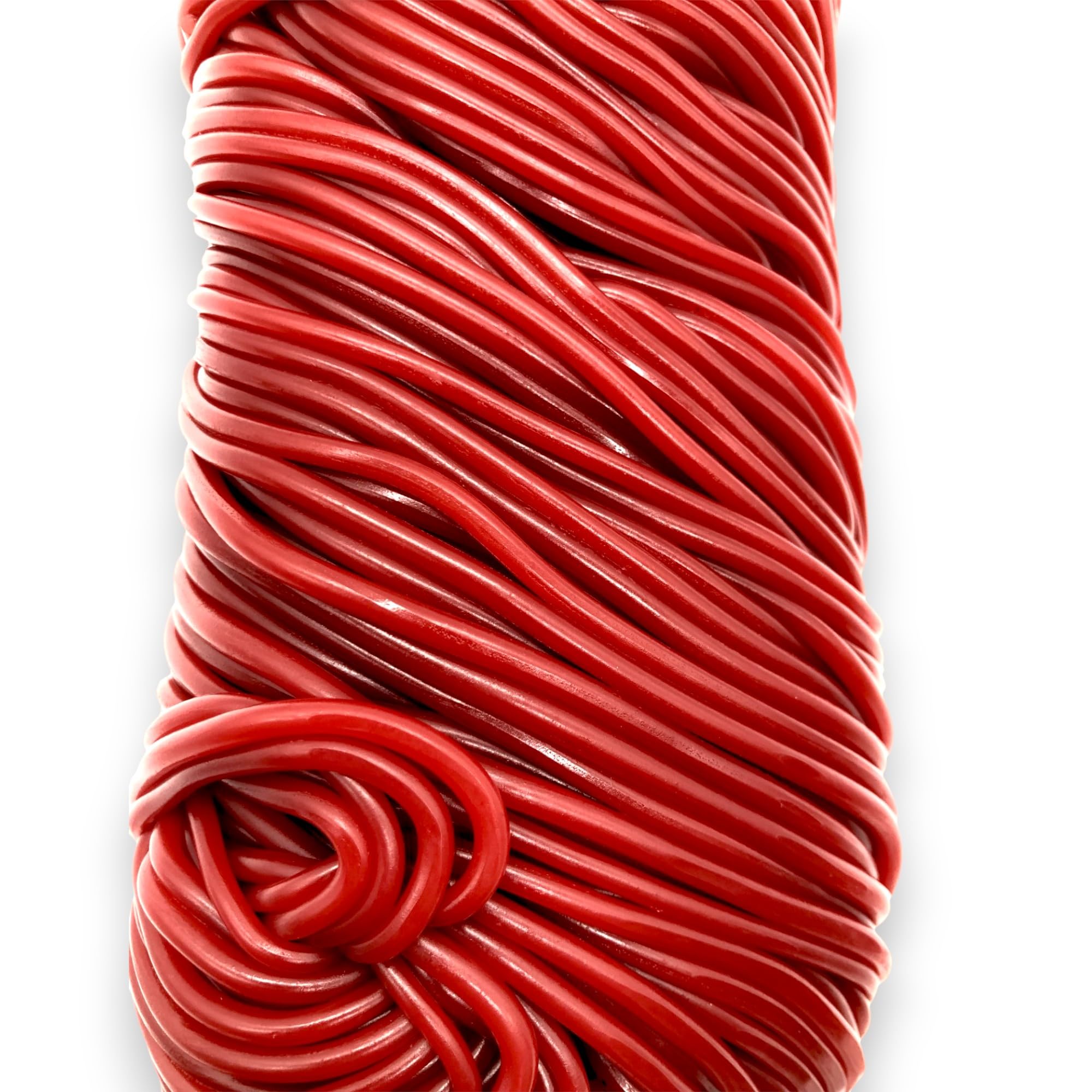 Premium Strawberry Licorice Laces Candy-2 lbs Delectable Red Licorice Candy Made with Natural Strawberry Flavor - Perfectly Sweet, Soft and Chewy Red