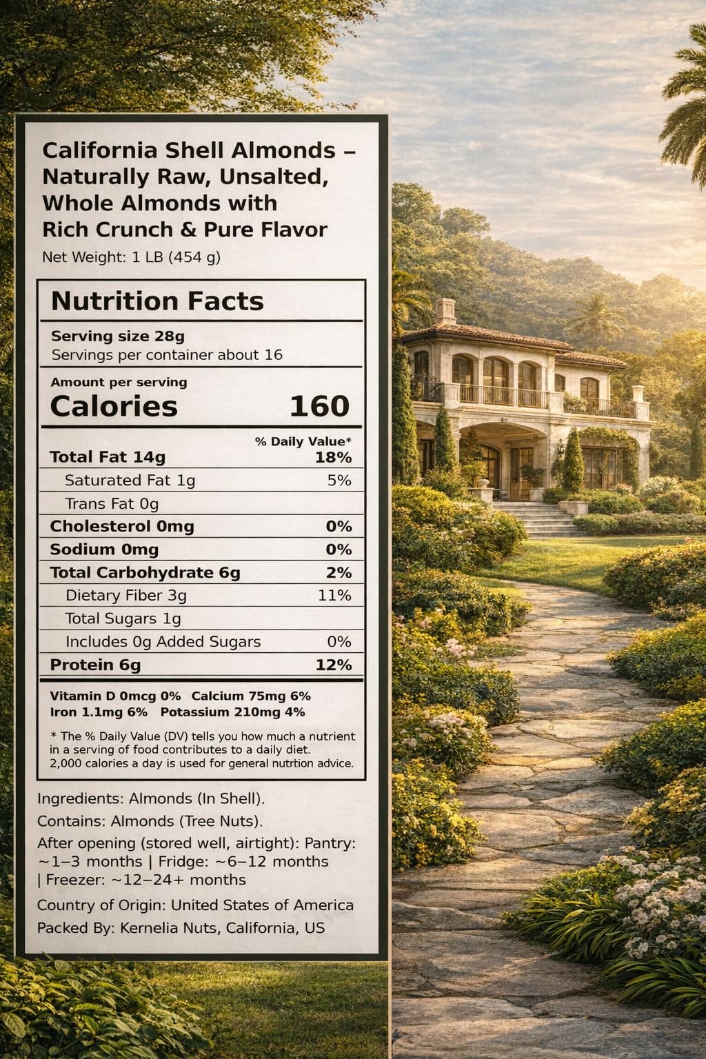 Raw Almonds Unsalted in Shell - Whole California Almonds, Raw Unsalted Nuts, Rich Crunch & Pure Flavor | Shelled Nuts for Snacking, Baking & Bulk, 2