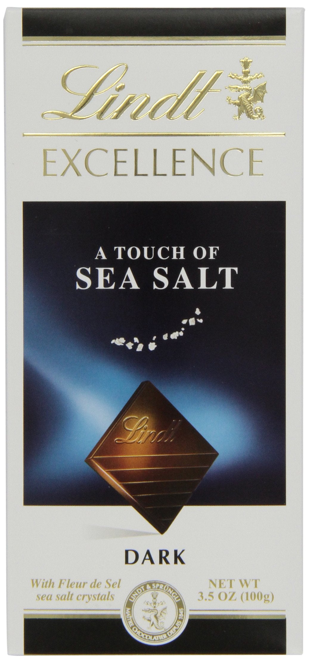 Lindt Excellence A Touch of Sea Salt Dark Chocolate Bar, 3.5oz (Pack of 6)