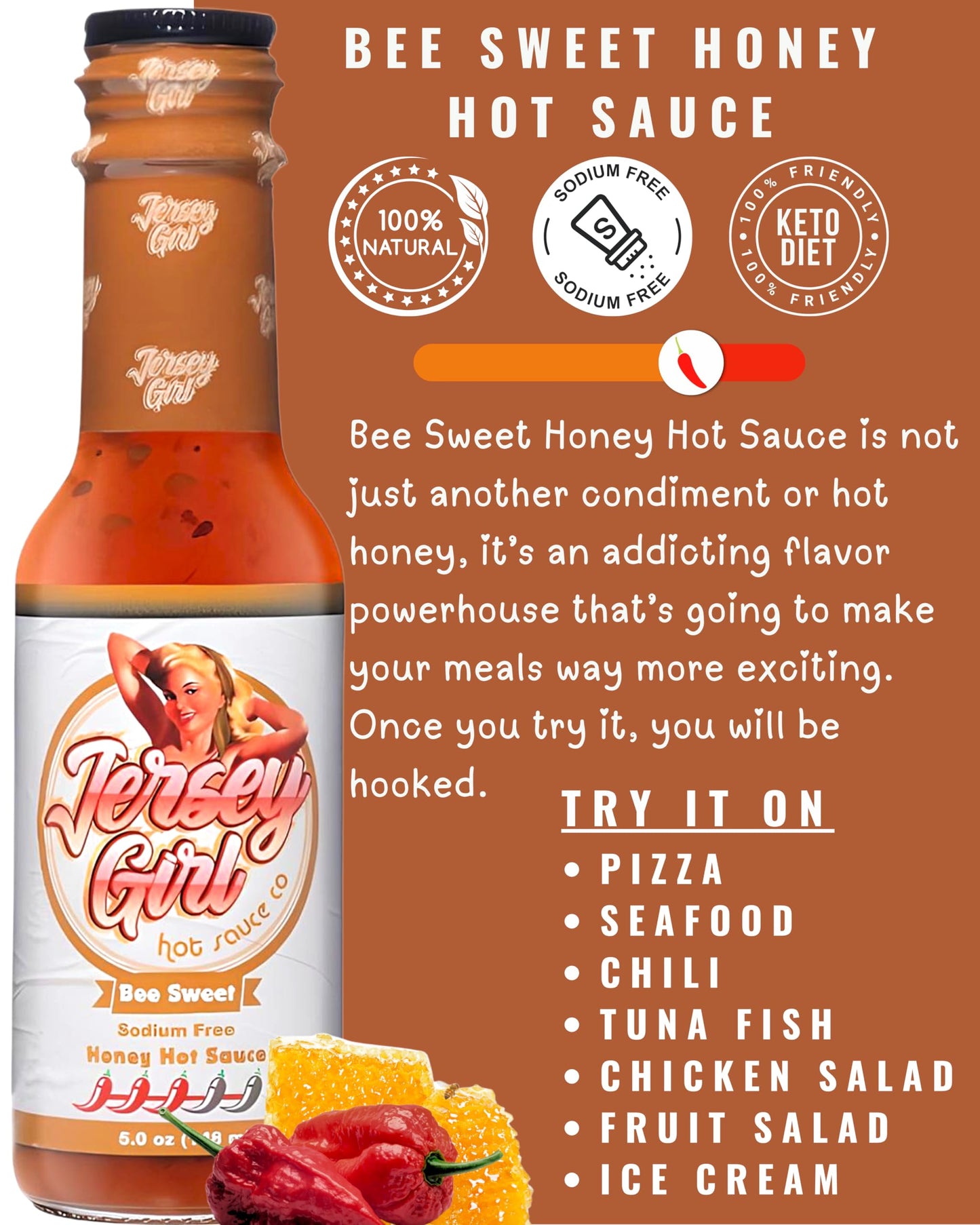 Jersey Girl All Natural Hot Sauce (Hot Sauce Variety 4 Pack) Low Sodium Hot Sauce Set
