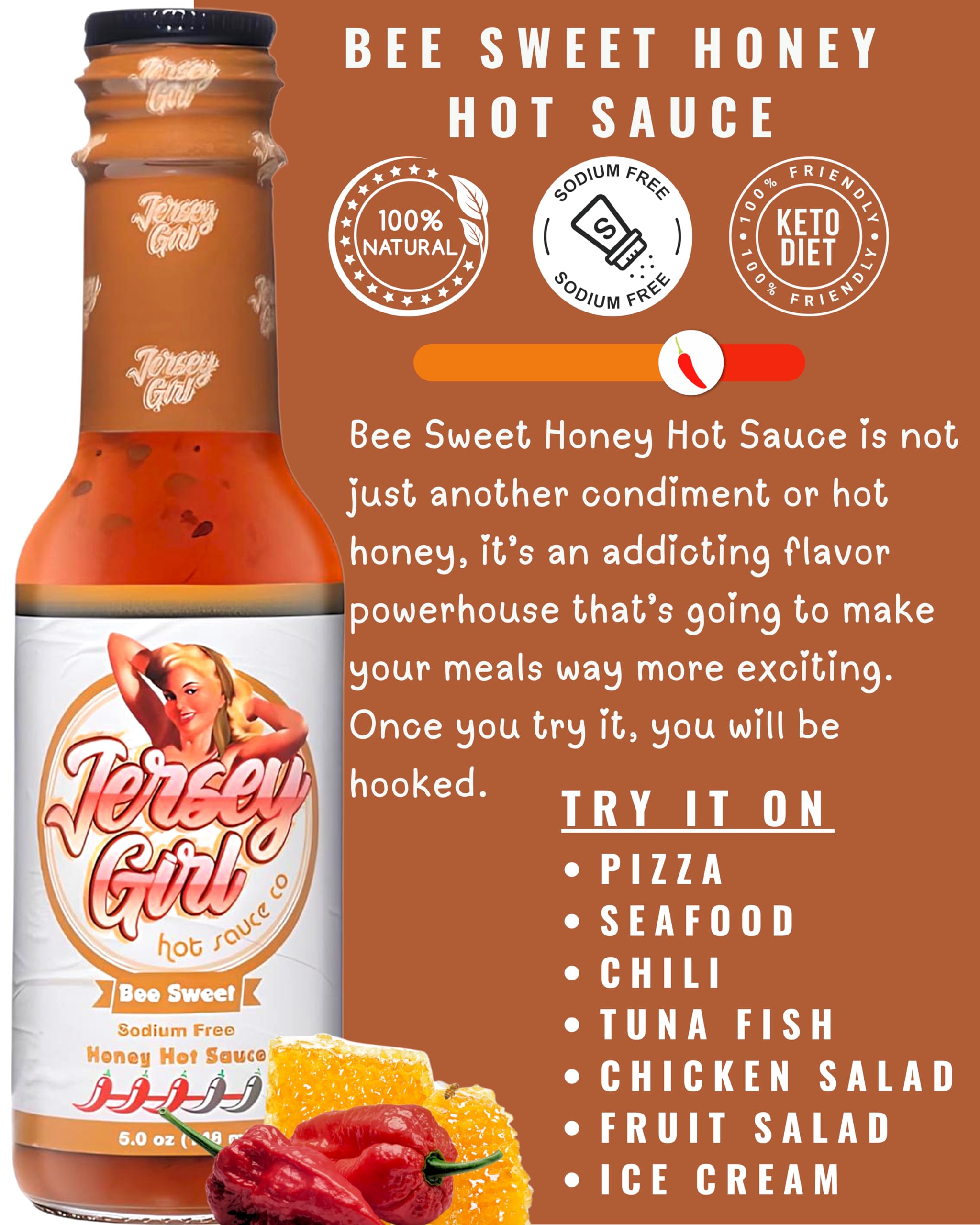 Jersey Girl All Natural Hot Sauce (Hot Sauce Variety 4 Pack) Low Sodium Hot Sauce Set