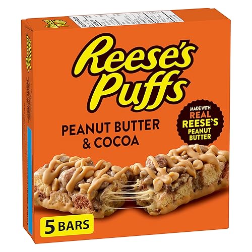 Reese Puffs Treats Peanut Butter & Cocoa Cereal Bars 120g/ 4.2oz Box Imported from Canada