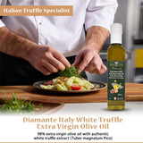 Diamante Italy White Truffle Extra Virgin Olive Oil - White Truffle (Tuber magnatum Pico) Gourmet Oil for Dressing, Seasoning, Marinade & Drizzle
