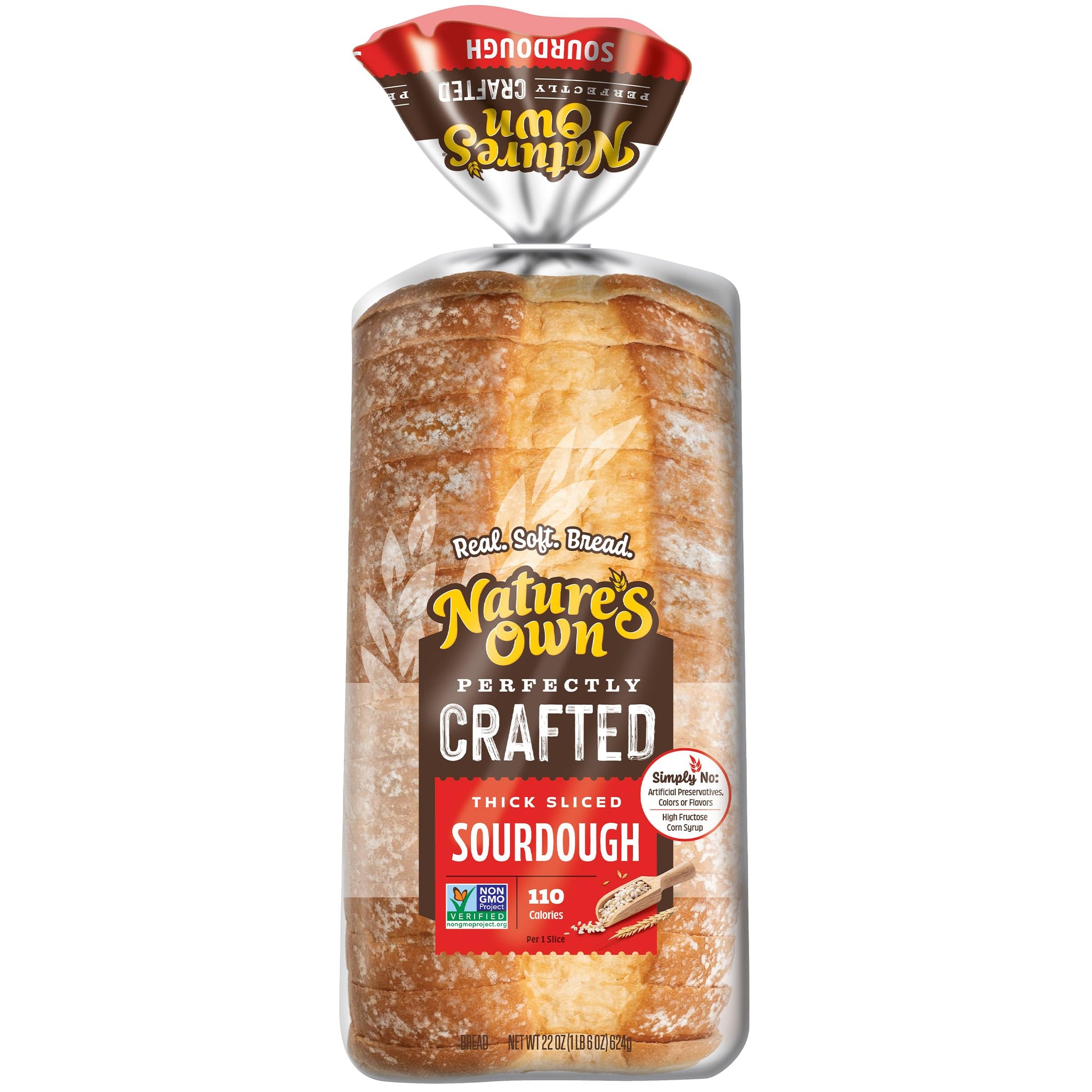 Nature's Own Perfectly Crafted Sourdough Bread, Thick Sliced Non-GMO Sourdough Bread, 22 oz Loaf