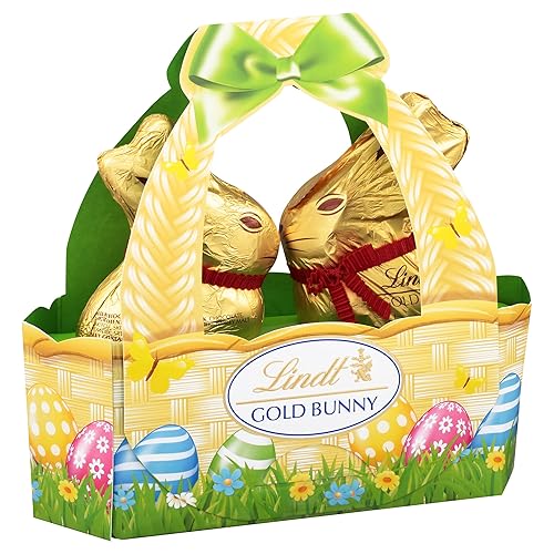 Lindt GOLD BUNNY Milk Chocolate Basket, Milk Chocolate Candy Bunny, 3.5 oz.