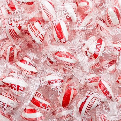 Peppermint Candy Bulk 1 lb - Red and White Mints Twists, Individually Wrapped, Natural, Gluten Free, Vegan Friendly