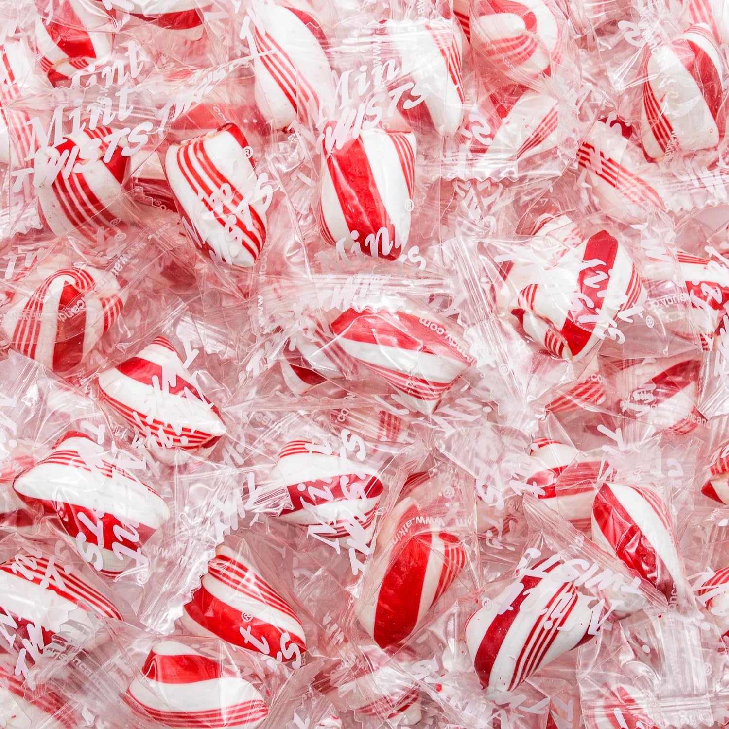 Peppermint Candy Bulk 1 lb - Red and White Mints Twists, Individually Wrapped, Natural, Gluten Free, Vegan Friendly