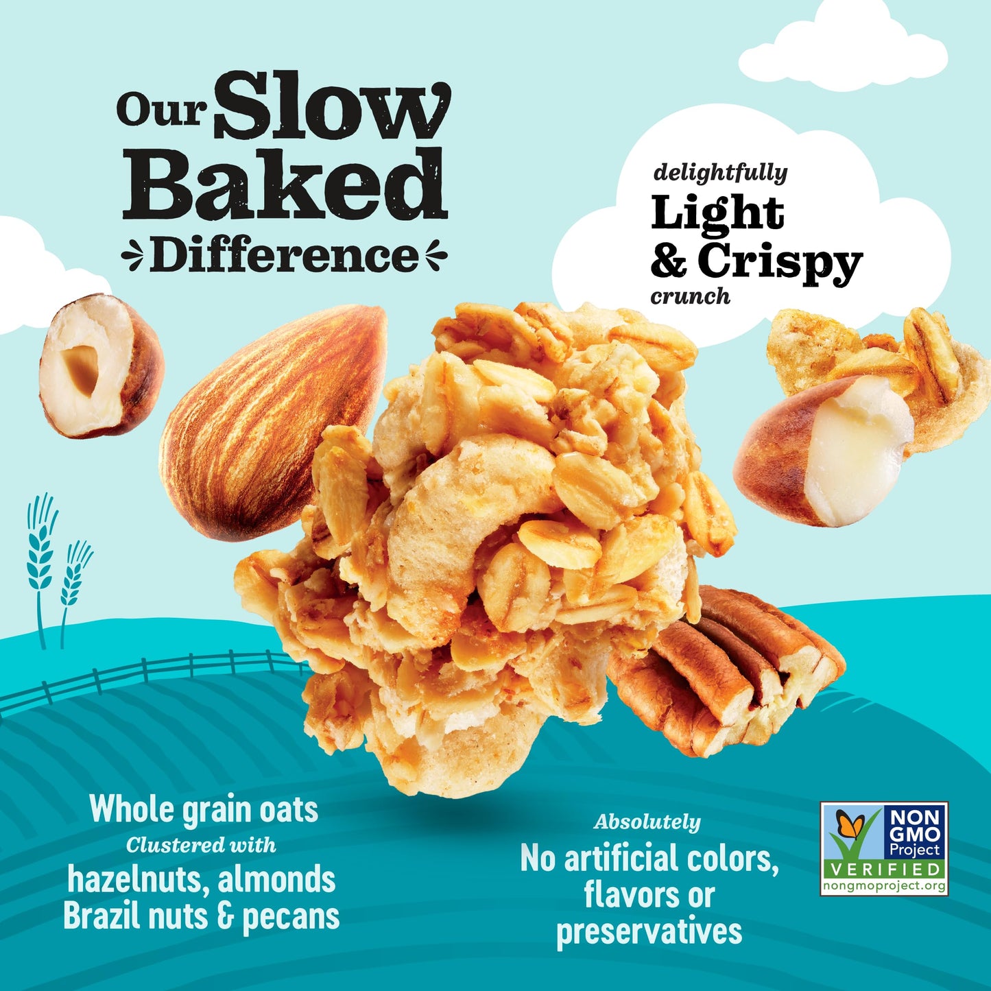 Jordans Slow Baked Granola | Four Nut Granola with Almonds, Brazil Nuts and Pecans | No Artificial Flavors, Colors, or Preservatives, non-GMO | Better
