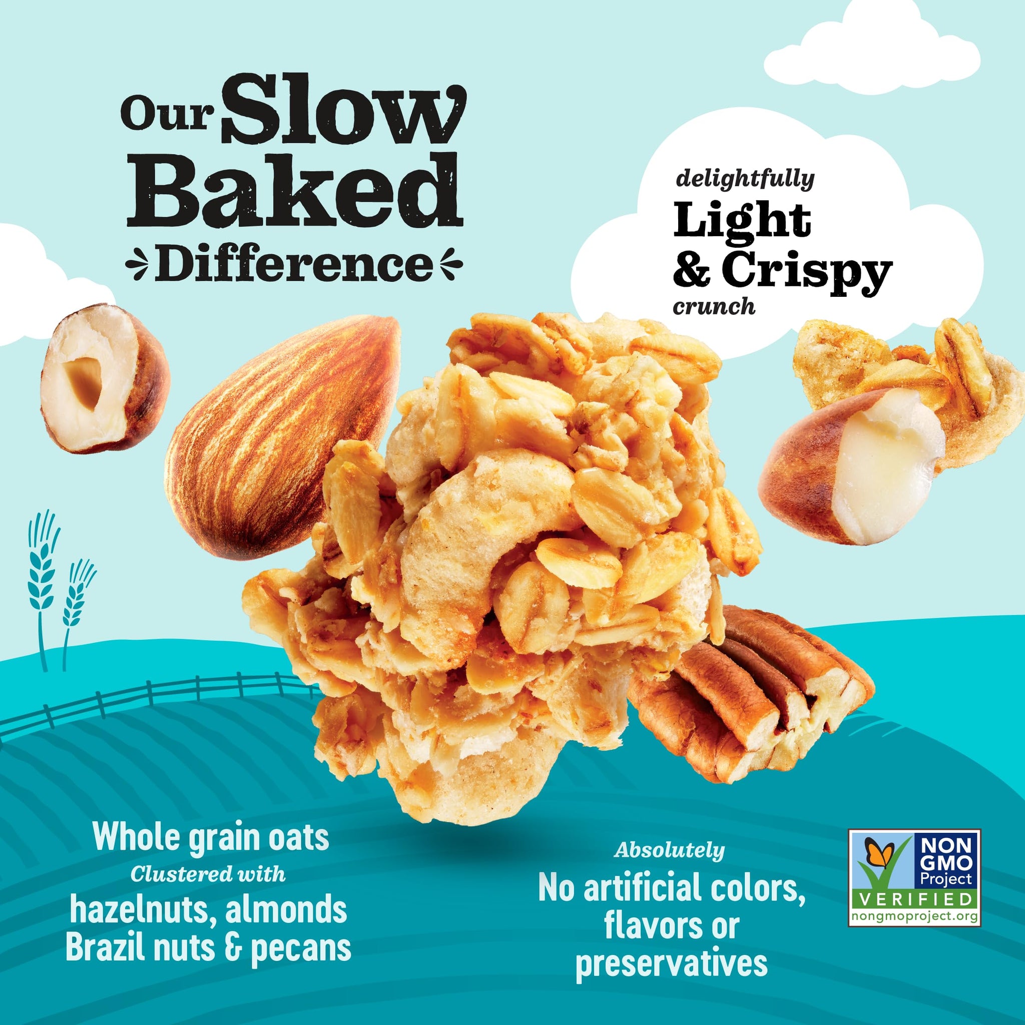 Jordans Slow Baked Granola | Four Nut Granola with Almonds, Brazil Nuts and Pecans | No Artificial Flavors, Colors, or Preservatives, non-GMO | Better
