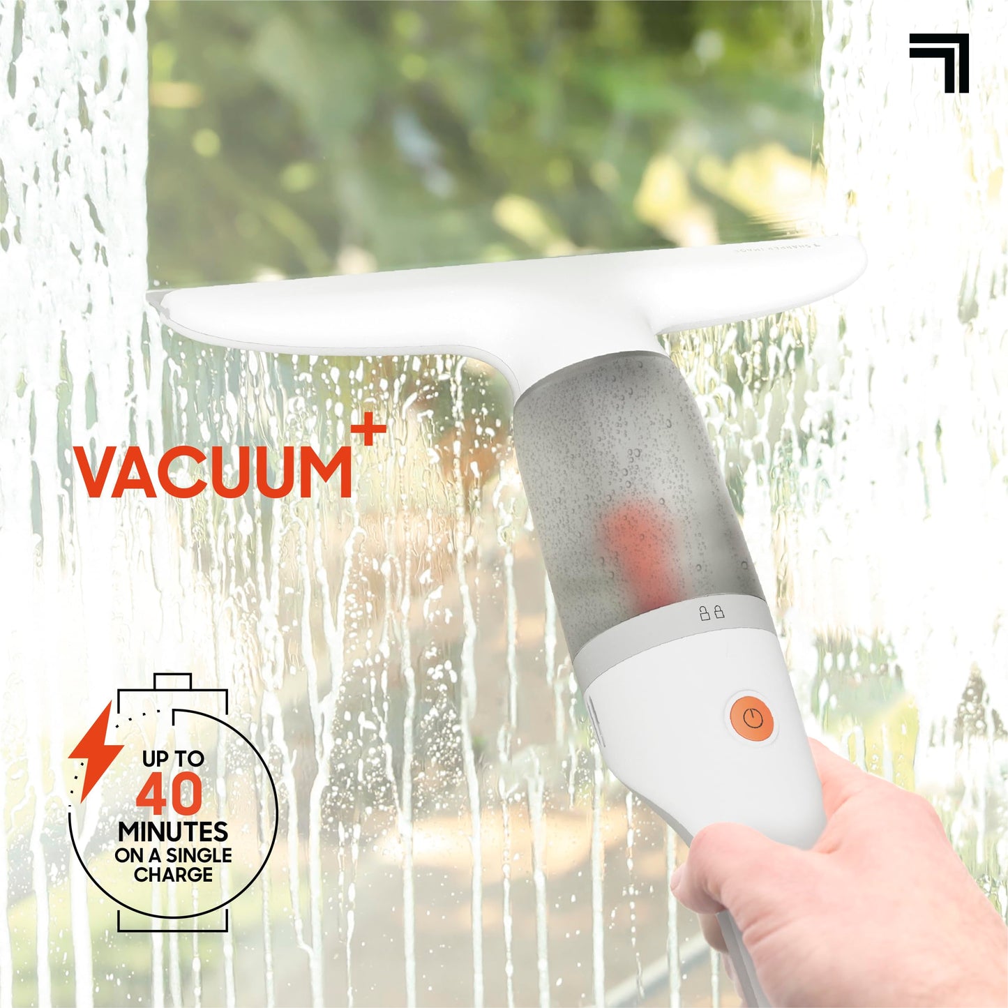 Sharper Image® 2-in-1 Window Vacuum Cleaner Kit - Cordless Squeegee, Spray Bottle, 11" Blade, 2 Washable Microfiber Pads| Cleaning Supplies Tool Set|