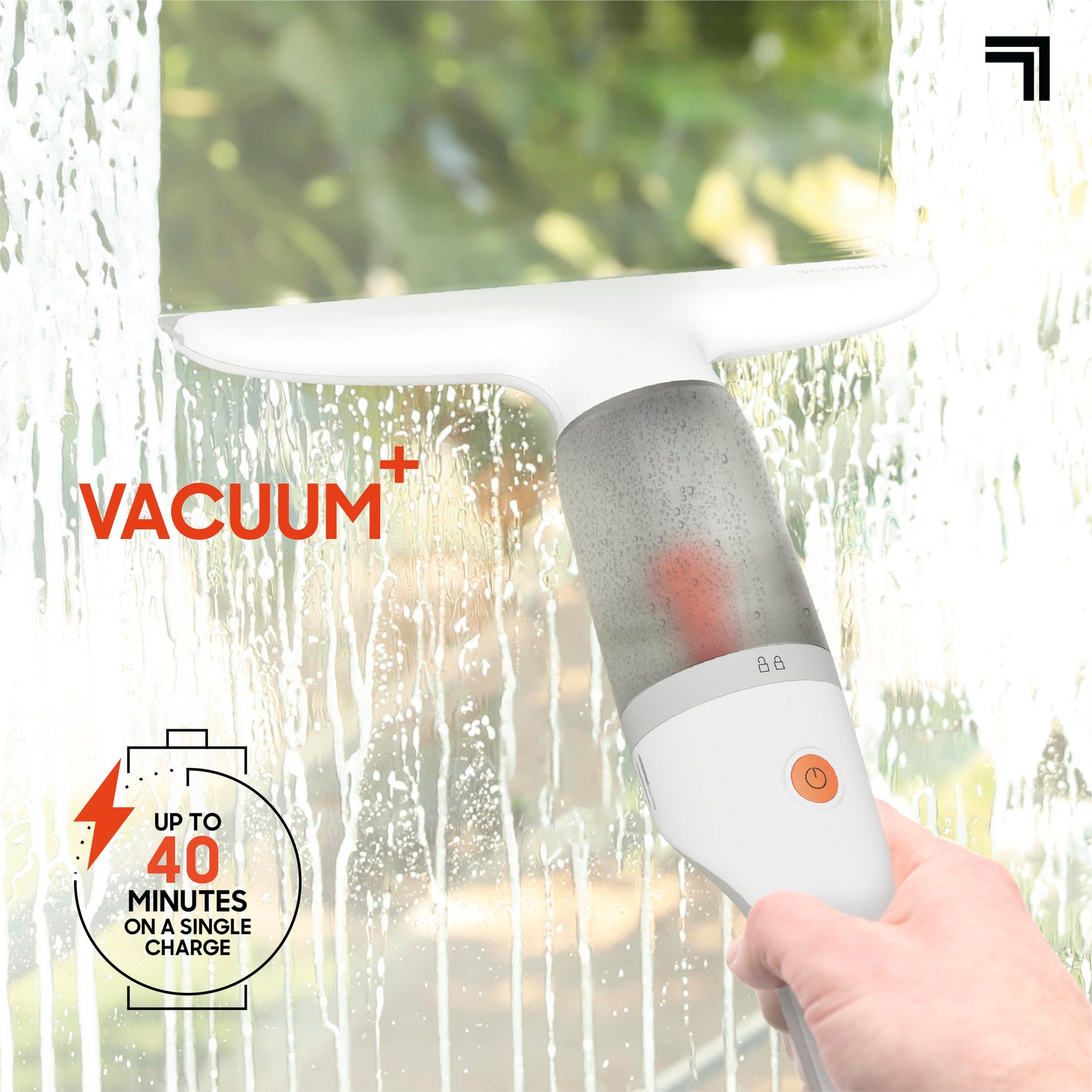 Sharper Image® 2-in-1 Window Vacuum Cleaner Kit - Cordless Squeegee, Spray Bottle, 11" Blade, 2 Washable Microfiber Pads| Cleaning Supplies Tool Set|