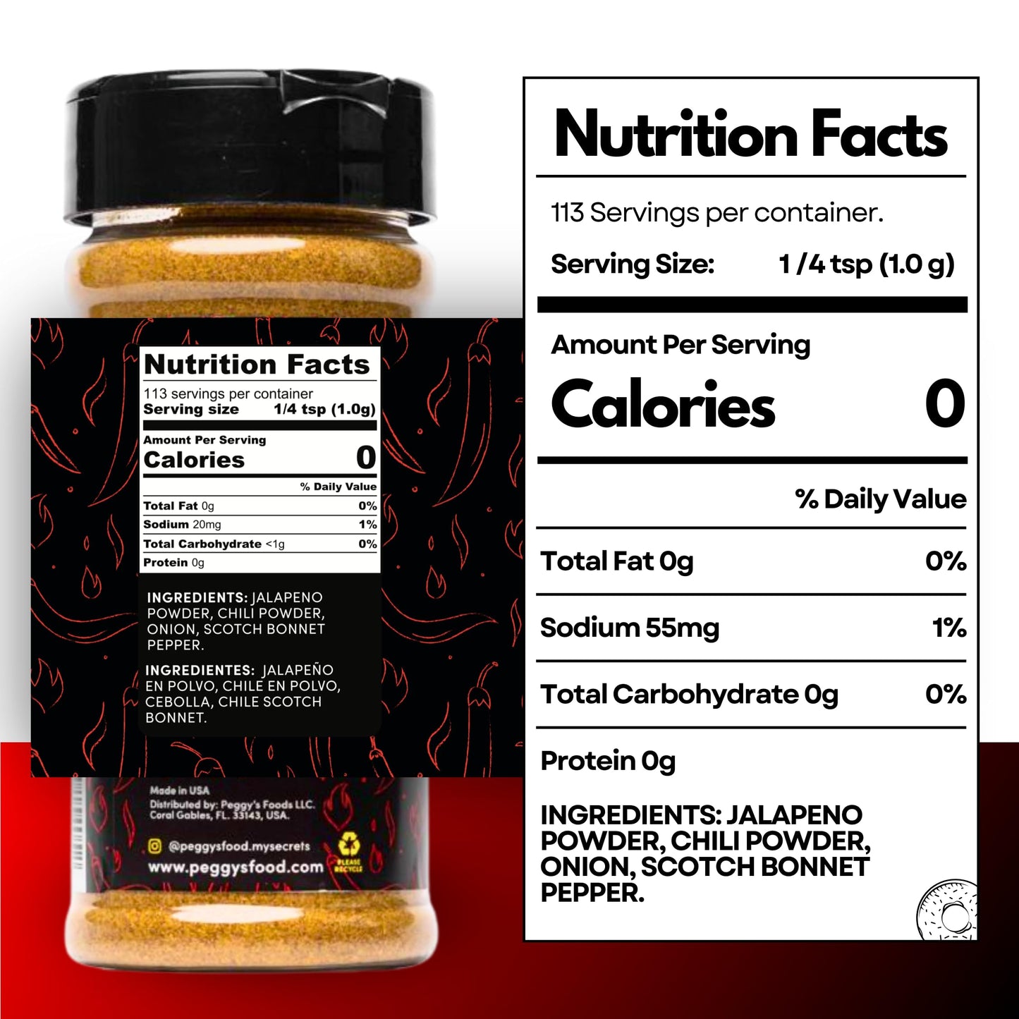 My Secrets Peggy's Food Pica Pica Spicy Blend - Premium Gourmet Seasoning with Jalapeño, Chili, and Scotch Bonnet Pepper - All-Purpose Heat