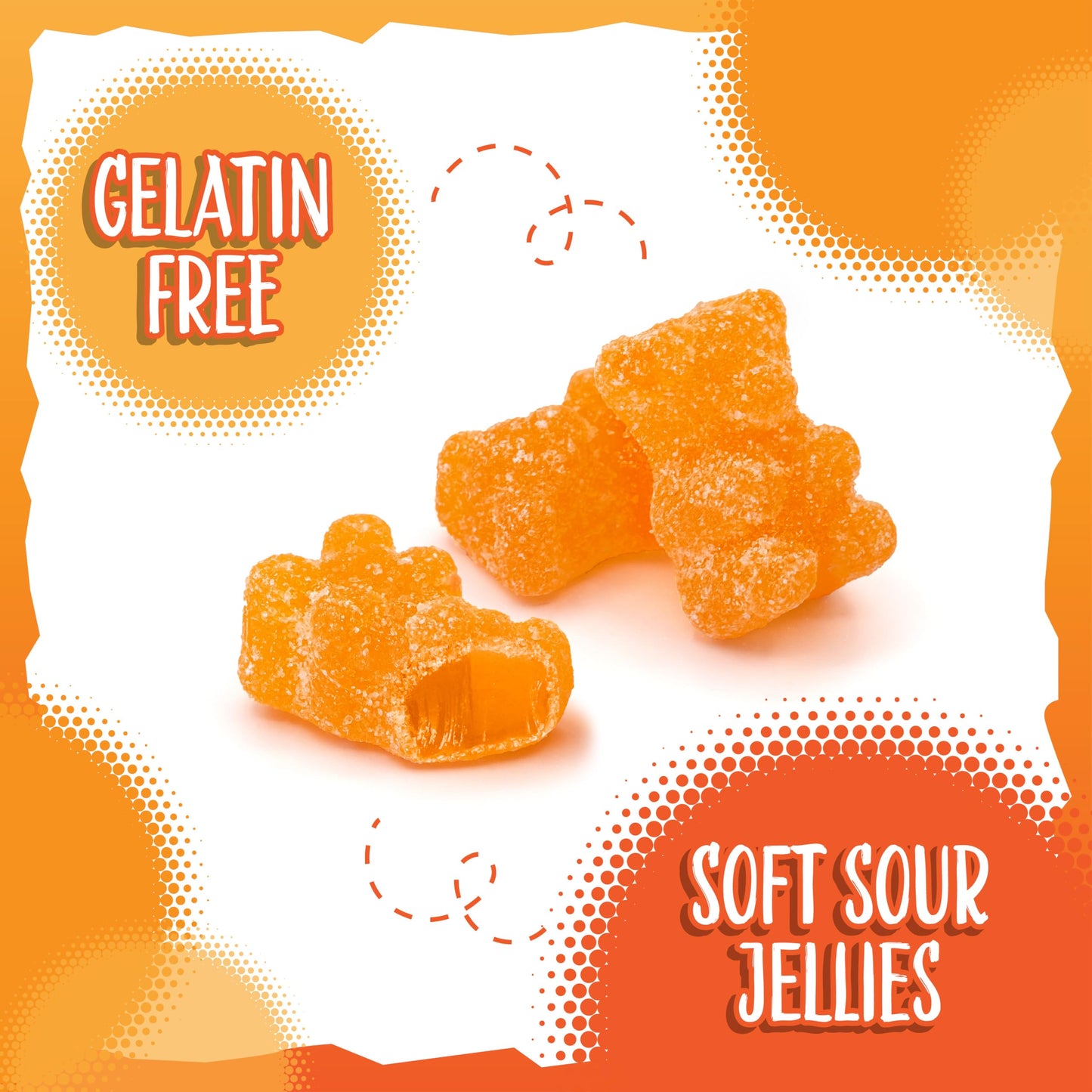 Sour Bears Gummy Candy | 1 Pound Bag | Orange Sour Candy | Vegan Gummies | Gummy Candies for Party Favors, Buffets, and Goodie Bags | Gelatin Free