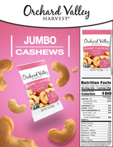 Orchard Valley Harvest Jumbo Cashews, 1 oz Bags (Pack of 15), Whole Roasted Salted Cashews, Gluten Free, No Artificial Colors or Flavors, Non-GMO*