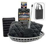 Jetz-Scrubz 9-Piece Kitchen Gift Set - Scratch-Free Kitchen Scrubber Sponges and Dish Mop, Housewarming Gift, Black, Made in USA