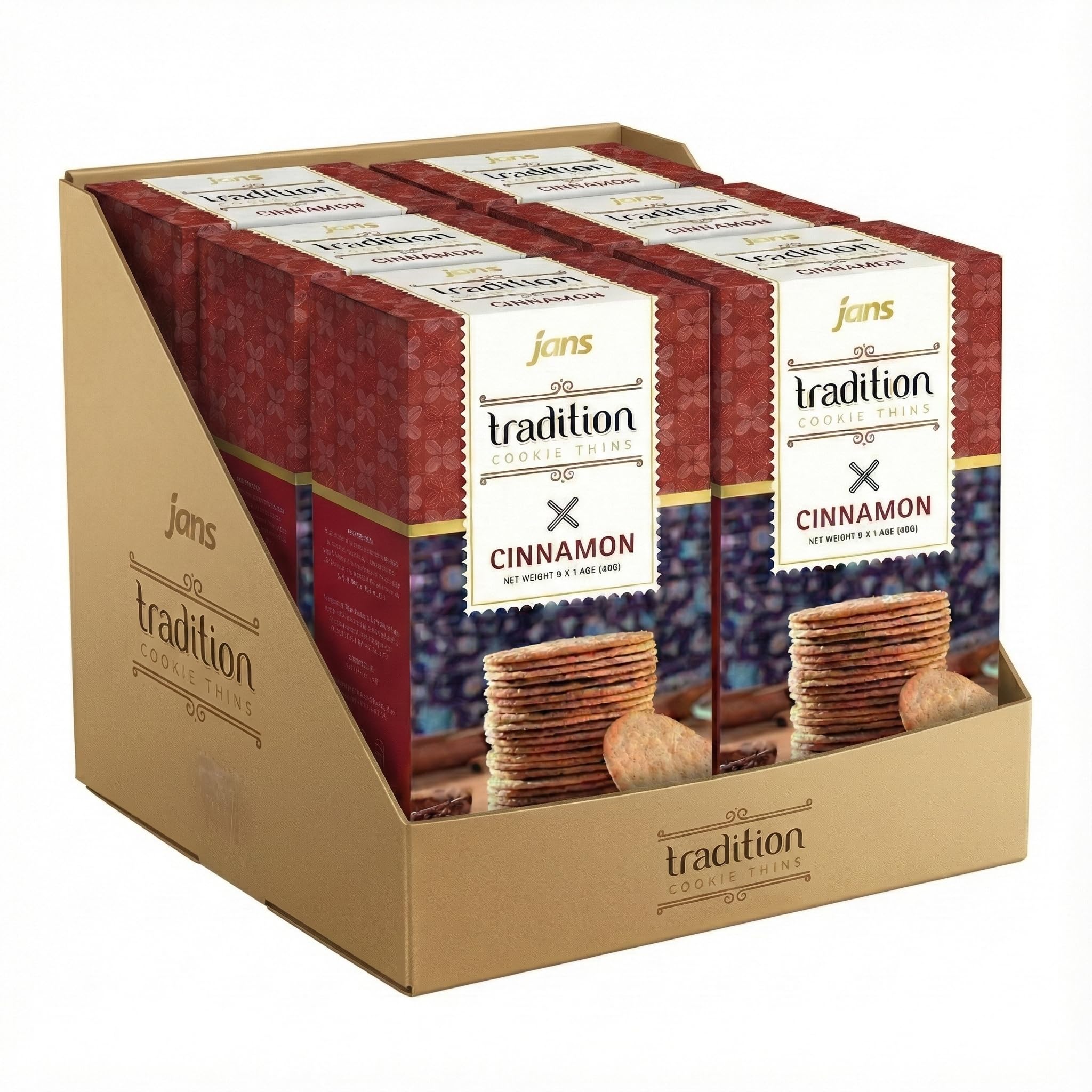 Jans Tradition Cookie Thins, Cinnamon Flavor Baked Crackers, 4.2 oz (Pack of 6)