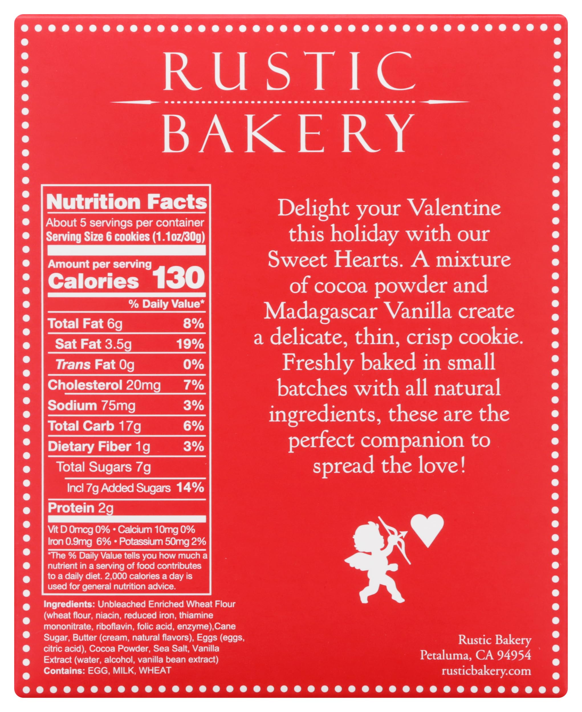Rustic Bakery, Cookie Sweet Hearts, 5 Ounce