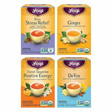 Yogi Tea Well-Being Variety Pack - 16 Bags per Pack (4 Packs) - Black & Herbal Sampler - Caffeine & Caffeine Free - Kava Stress Relief, Ginger, Sweet