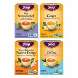 Yogi Tea Well-Being Variety Pack - 16 Bags per Pack (4 Packs) - Black & Herbal Sampler - Caffeine & Caffeine Free - Kava Stress Relief, Ginger, Sweet