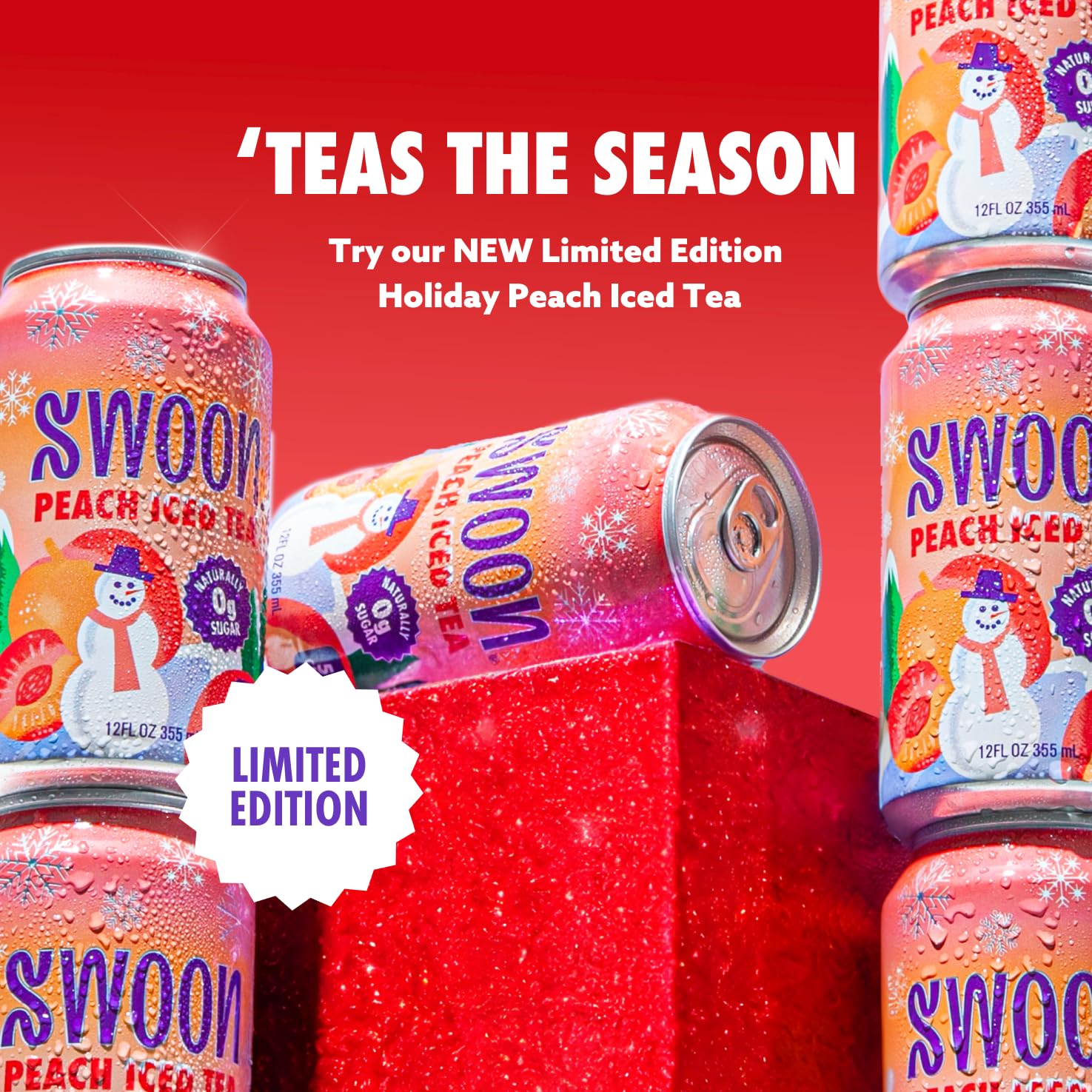 Swoon Peach Tea - Sugar Free, Low Carb, Paleo-Friendly, Gluten Free - Flavored Keto Drinks Made with Organic Black Tea & Sweetened by Monk Fruit