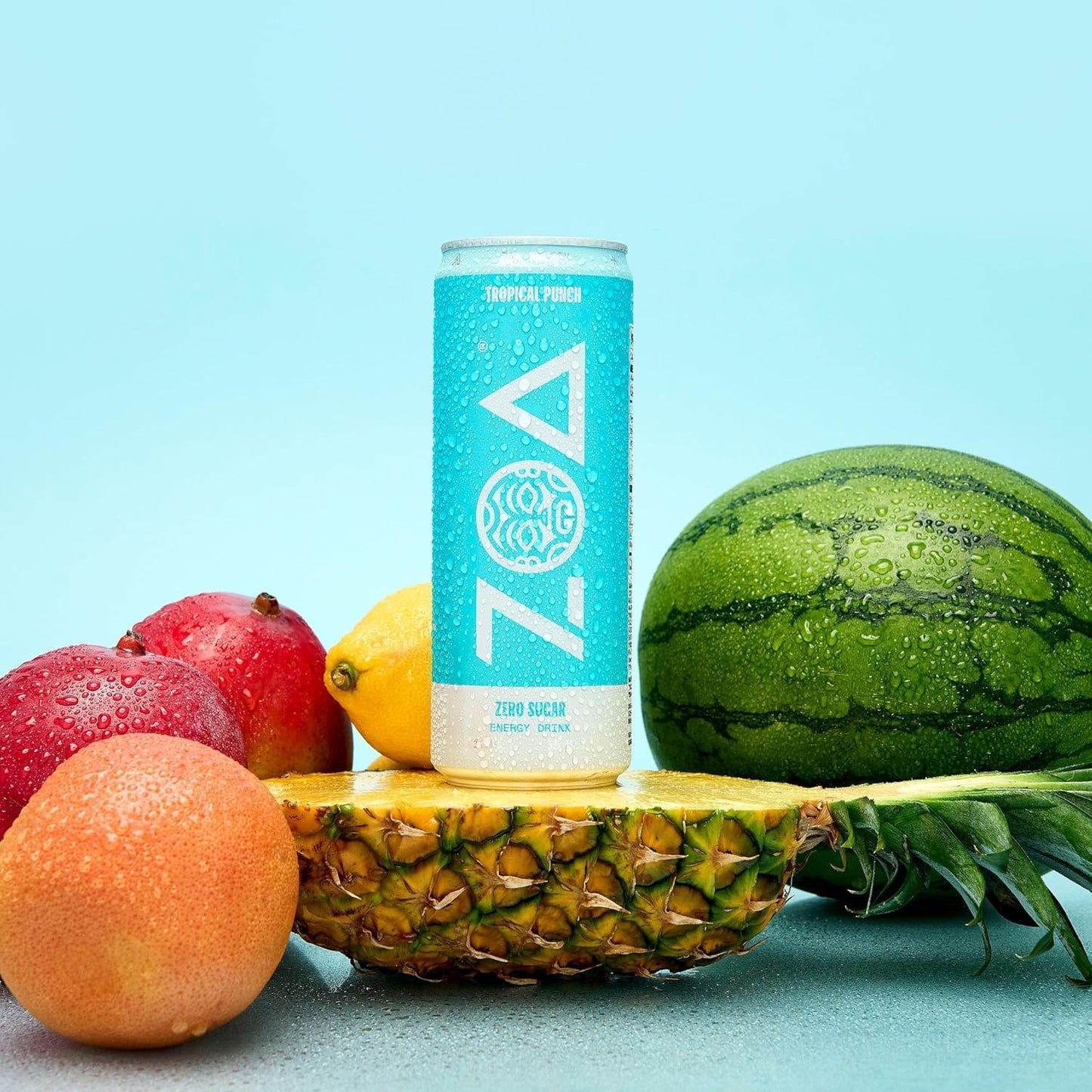 ZOA Zero Sugar Energy Drinks with Electrolytes, Vitamin C, Amino Acids, B-Vitamins, Made with Green Tea Caffeine, Sugar-Free Variety Pack- Four